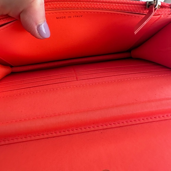 Chanel candy orange patent wallet on chain with brushed gold hardware - Picture 14 of 16